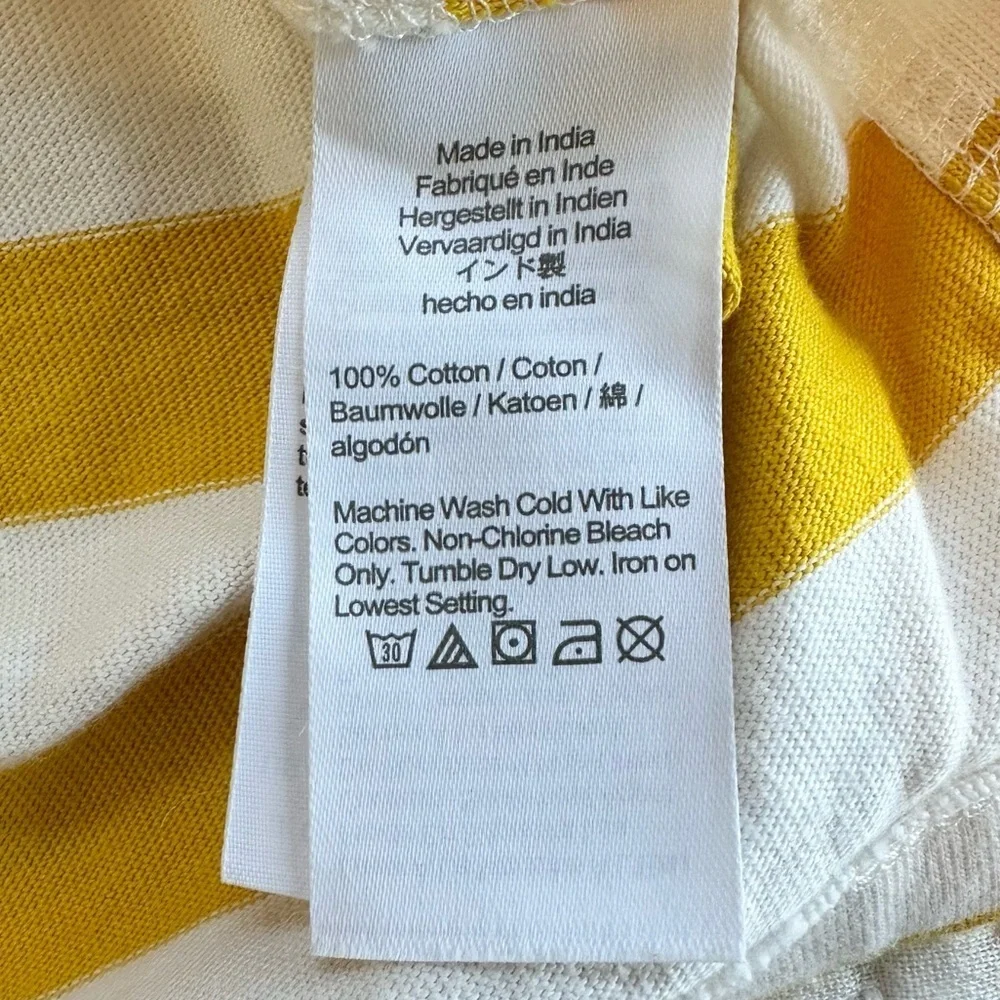 J. Crew Classic Striped Fisherman Long Sleeve Tee with Gold Buttons